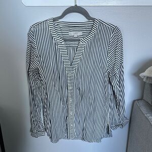 LOFT Navy and White Striped Top